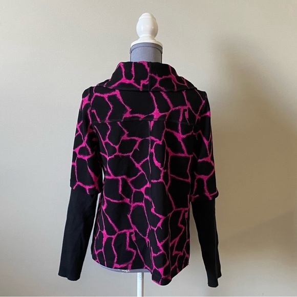 Joseph Ribkoff Black/Pink/Fushia Giraffe Blazer Jacket size Medium.(8/10) - Picture 2 of 6